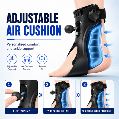 Adjustable air cushion: press pump, cushion inflates, adjust comfort level